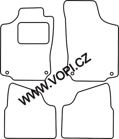 Textil-Autoteppiche Opel Corsa C 2004 - 2006 Colorfit (3441)